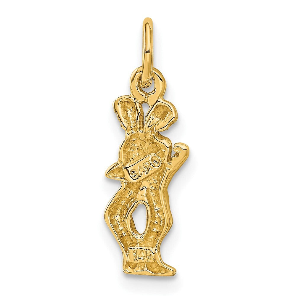 14k Yellow Gold Satin Diamond-cut Gemini Zodiac Charm Pendant for Women