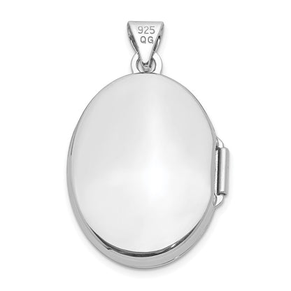 Sterling Silver 23mm St Christopher Oval Locket