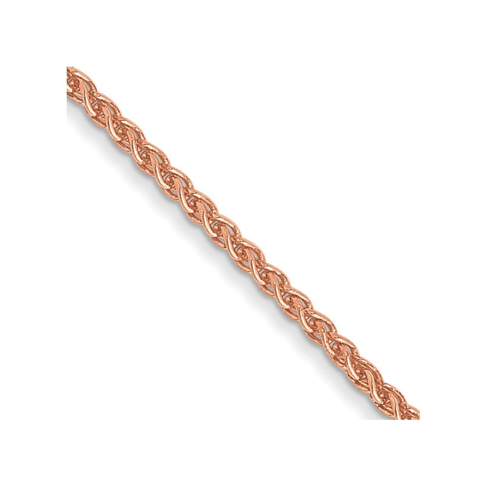 14K Rose Gold 24 inch 1mm Solid Polished Spiga Chain Necklace