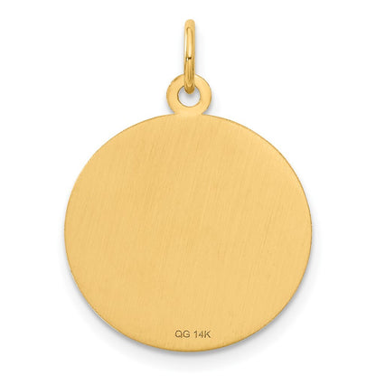 14k Yellow Gold Caduceus Disc Charm Pendant for Women