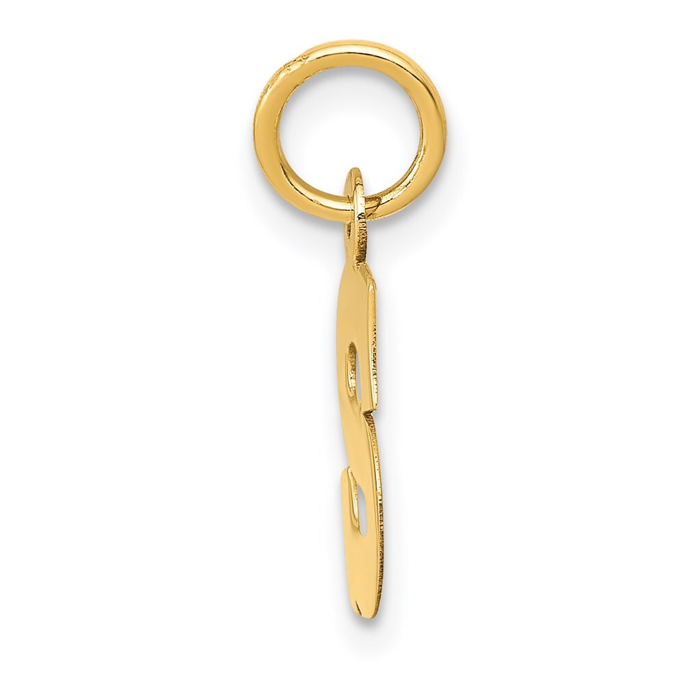 14k Yellow Gold Small Block Letter S Initial Charm Pendant for Women