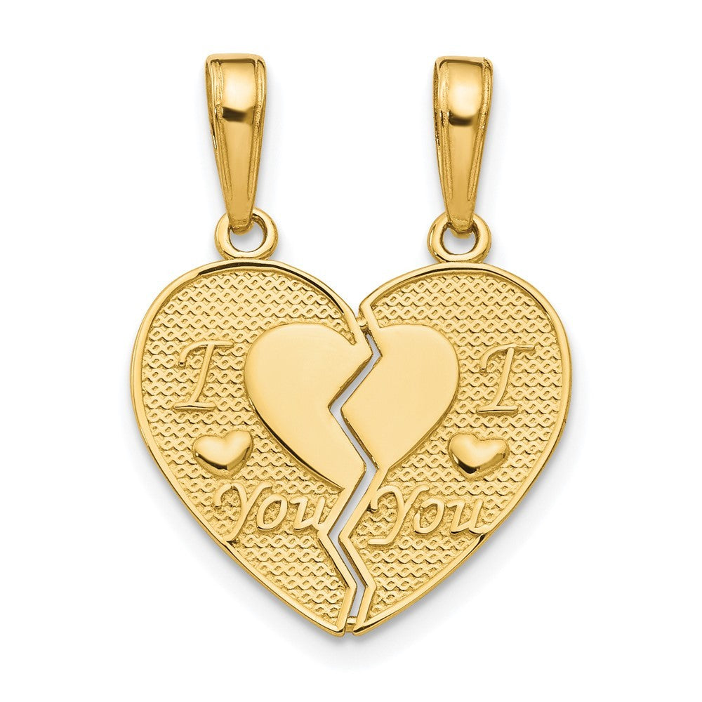 14k Yellow Gold I LOVE YOU 2-Piece Break-Apart Heart Charm
