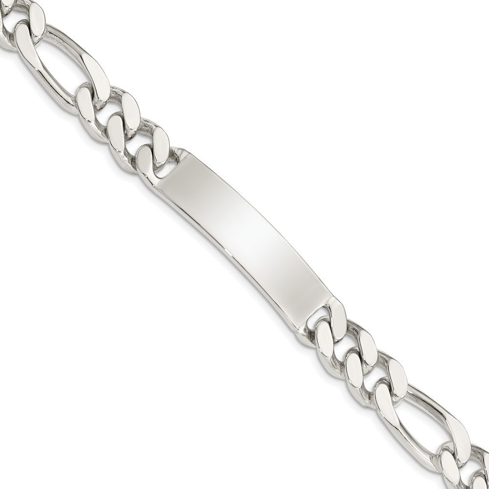 Sterling Silver 8.5inch Polished Engraveable Figaro Link ID Bracelet