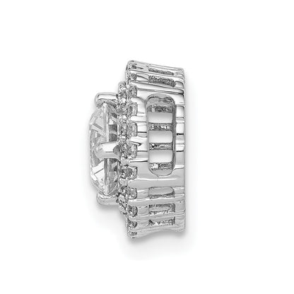 14k White Gold 5.2mm Center 1/5ct. Diamond Semi-mount Chain Slide Pendant