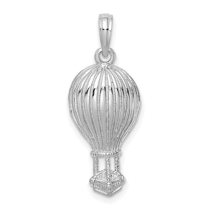 14k White Gold Polished Hot Air Ballon Charm Pendant for Women