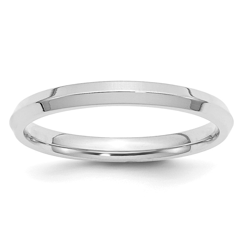 14k White Gold 2.5mm Knife Edge Comfort Fit Wedding Band Ring Size 5