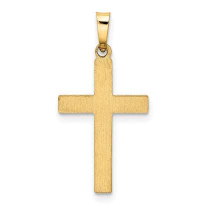 14k Yellow Gold Hollow Cross Pendant for Women