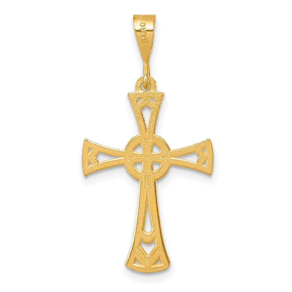 14k Yellow Gold Polished Cross Pendant