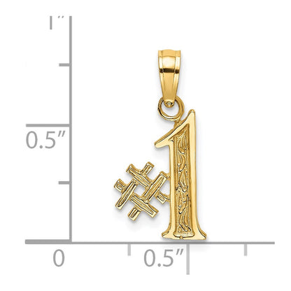 14k Yellow Gold #1 Charm