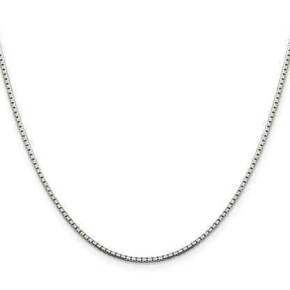 Sterling Silver 1.5mm 8 Sided Diamond-cut Box Chain
