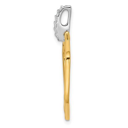14k Two-tone Gold 1/15ct. Diamond Fancy Hexagon Pendant for Women