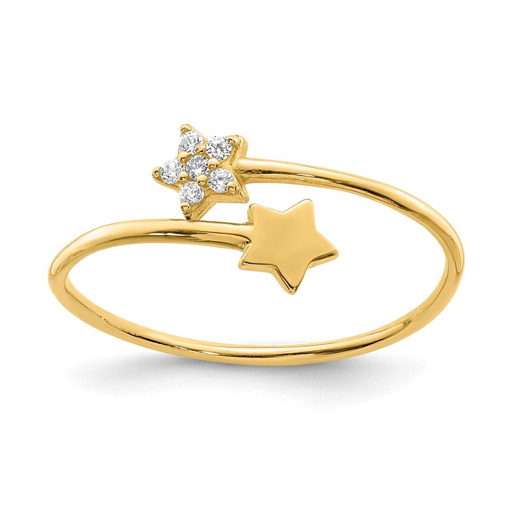 14K Yellow Gold Yellow Gold CZ Star Ring