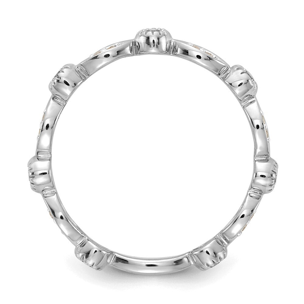 14k White Gold Diamond Fancy Band Size 7