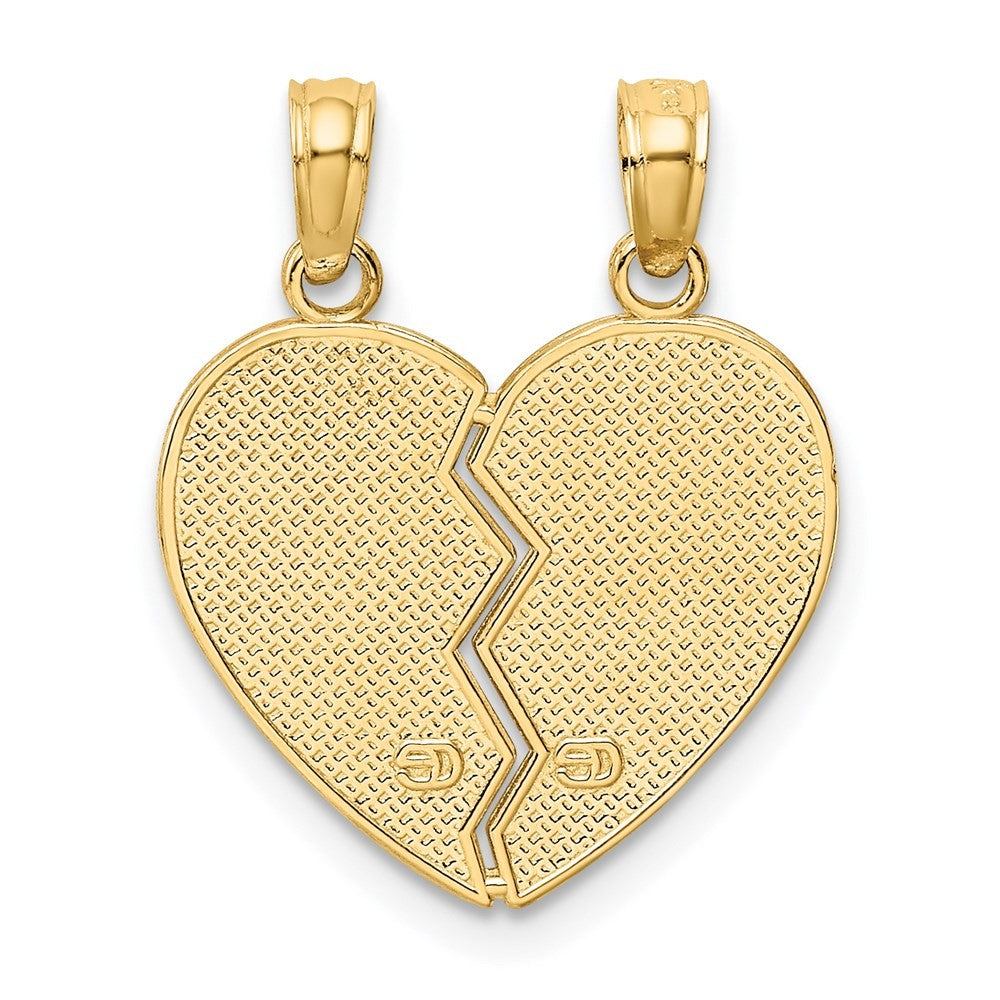 14k Yellow Gold Enameled MOTHER - DAUGHTER Break-apart Pendant