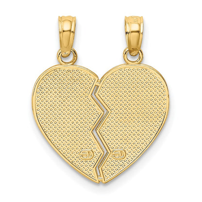 14k Yellow Gold Enameled MOTHER - DAUGHTER Break-apart Pendant