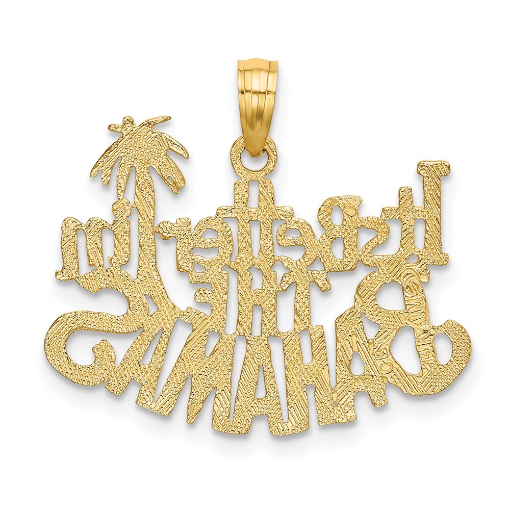 14k Yellow Gold ITS BETTER IN THE BAHAMAS Charm Pendant for Women