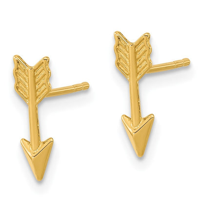 14k Yellow Gold Polished Arrow Earrings