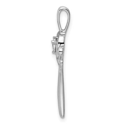 14k White Gold Diamond Slide Pendant for Women