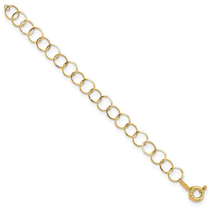14k Yellow Gold Polished Circle Chain Bracelet 7.5 inch Bracelet
