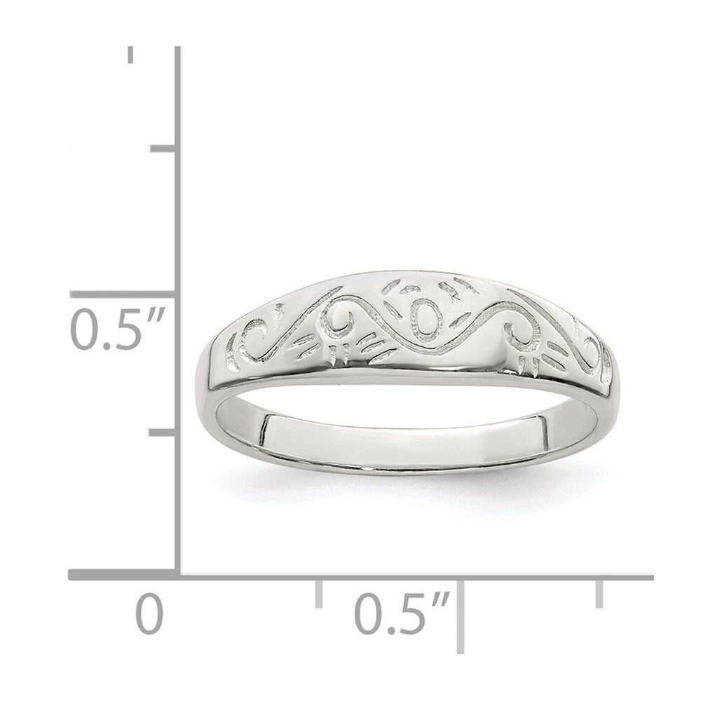 Sterling Silver Swirl Ring Size 7