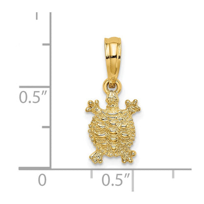 14k Yellow Gold Land Turtle Charm