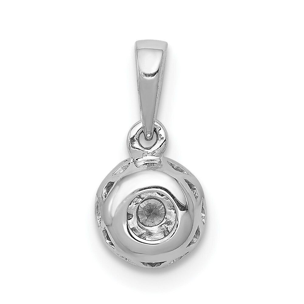 14k White Gold 1/4ct. Diamond Circle Cluster Pendant for Women