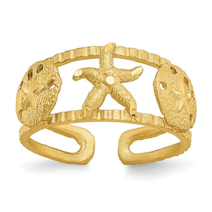 14k Yellow Gold Starfish Toe Ring