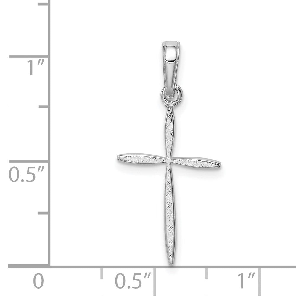 14k White Gold Polished Cross With Tapered Ends Pendant for Women