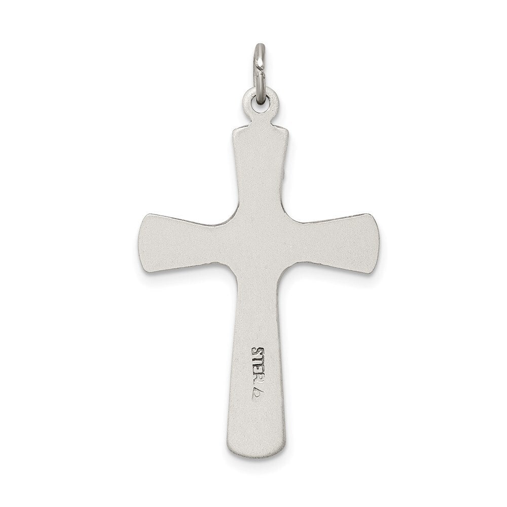 Sterling Silver Satin Antiqued Crucifix Pendant Holiday Gift for Women