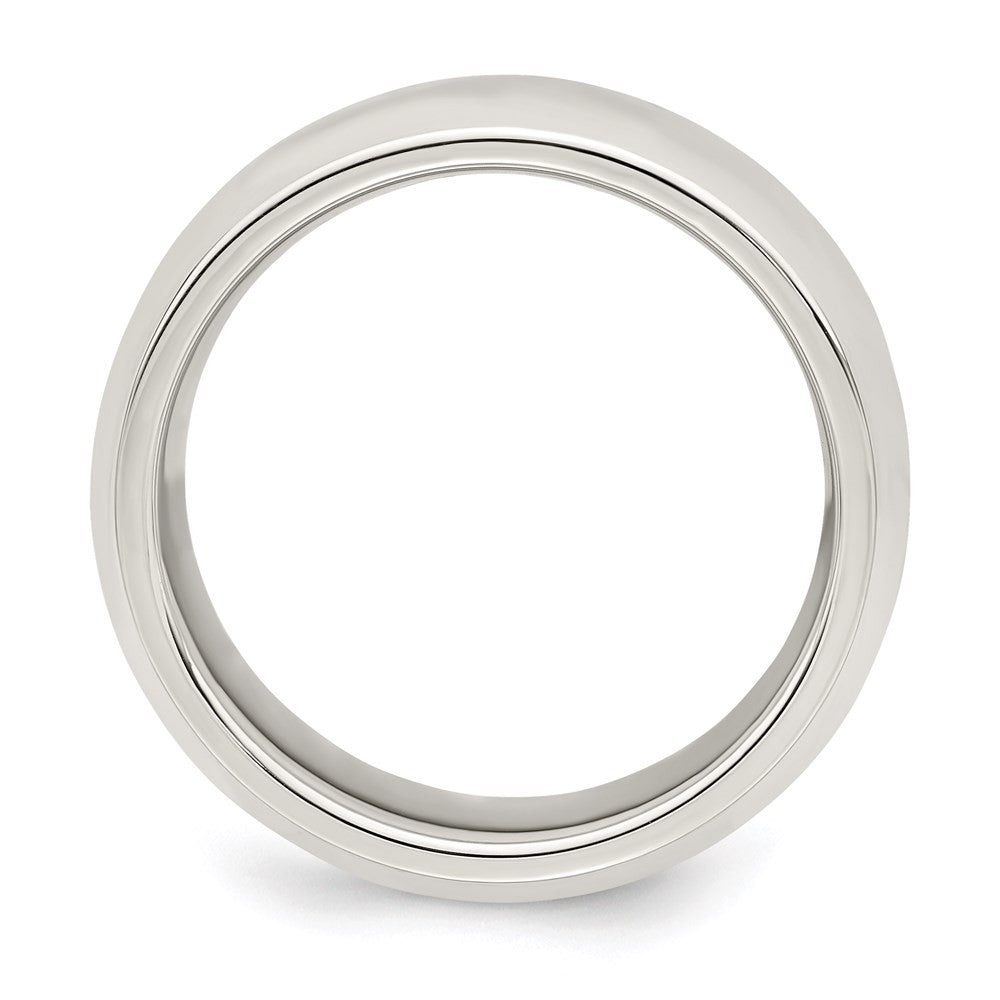 Sterling Silver 7mm Beveled Edge Size 10.5 Band Ring