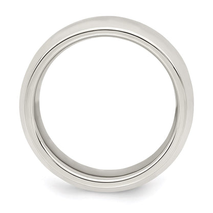 Sterling Silver 7mm Beveled Edge Size 10.5 Band Ring