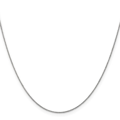 14K White Gold 14 inch .75mm Cable with Spring Ring Clasp Pendant Chain Necklace