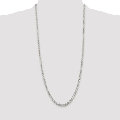 Sterling Silver Rhodium-plated 4.6mm Rolo Chain