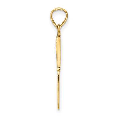 14k Yellow Gold 3-D Polished Table Knife Charm Pendant for Women