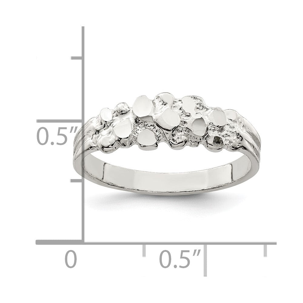 Sterling Silver Nugget Ring Size 6