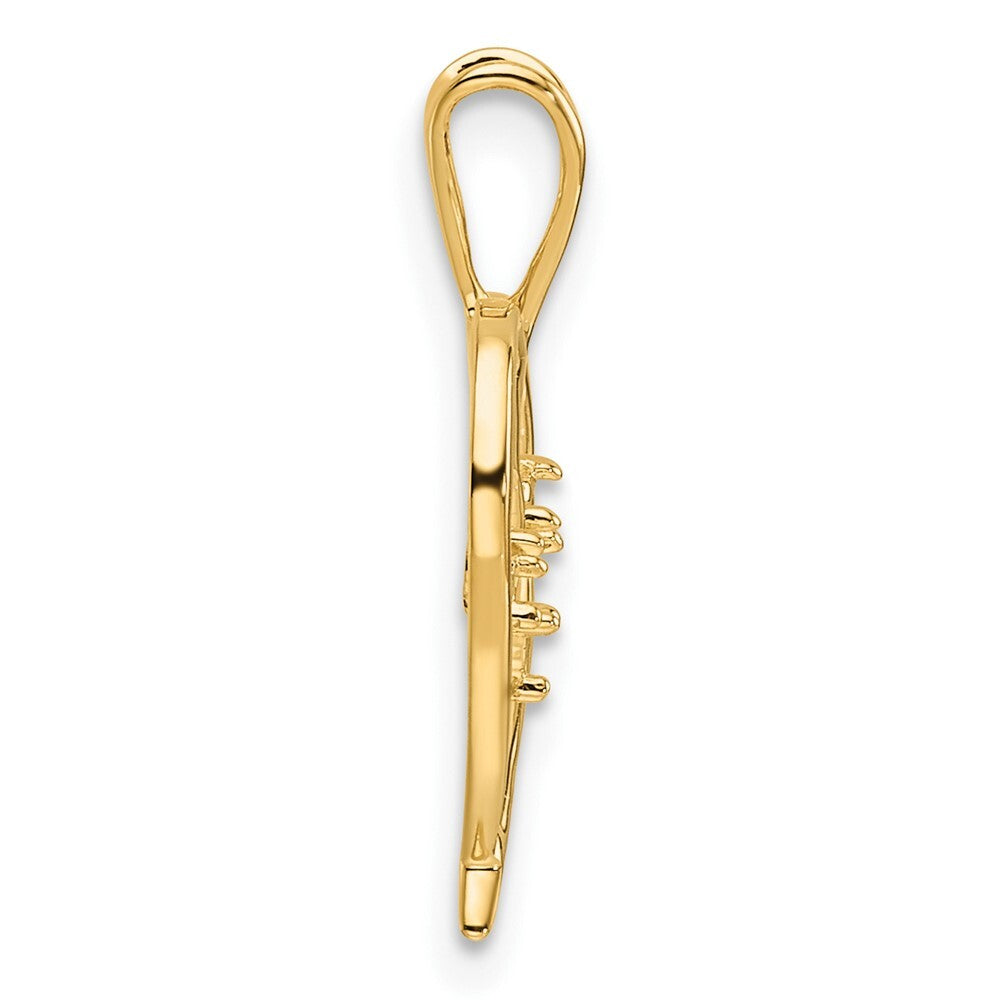 14k Yellow Gold Heart Pendant Mounting for Women