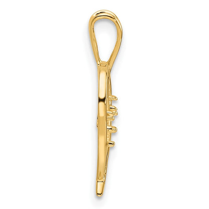 14k Yellow Gold Heart Pendant Mounting for Women