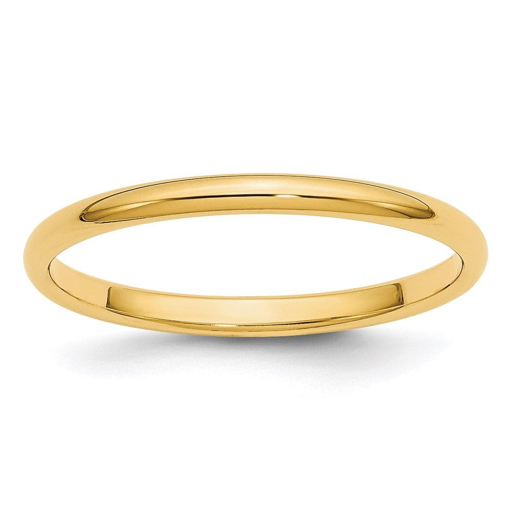 14k Yellow Gold  2mm Half-Round Wedding Band Ring Size 5.5