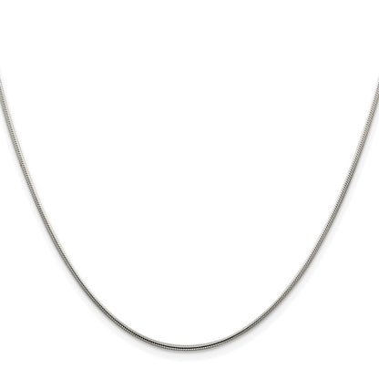 Sterling Silver Rhodium-plated 1.25mm Snake Chain Necklace