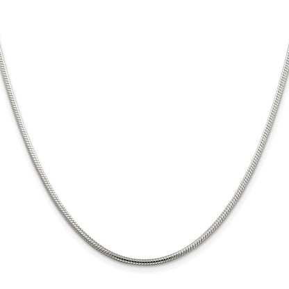 Sterling Silver Rhodium-plated 2mm Snake Chain Necklace