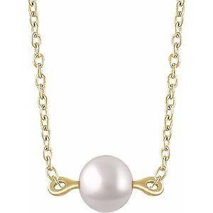 Gift for Mothers 14k Yellow Gold Cultured Freshwater Pearl Pendant Necklace