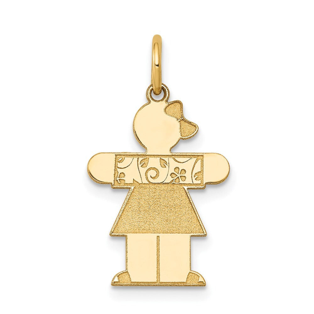 14k Yellow Gold Kid Charm Pendant for Women