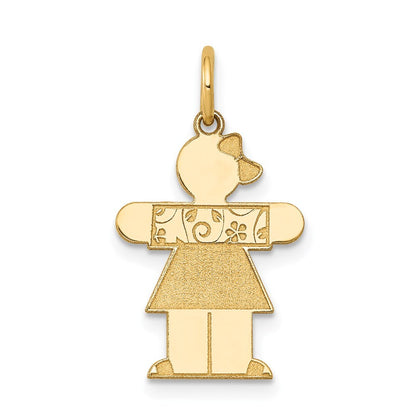 14k Yellow Gold Kid Charm Pendant for Women
