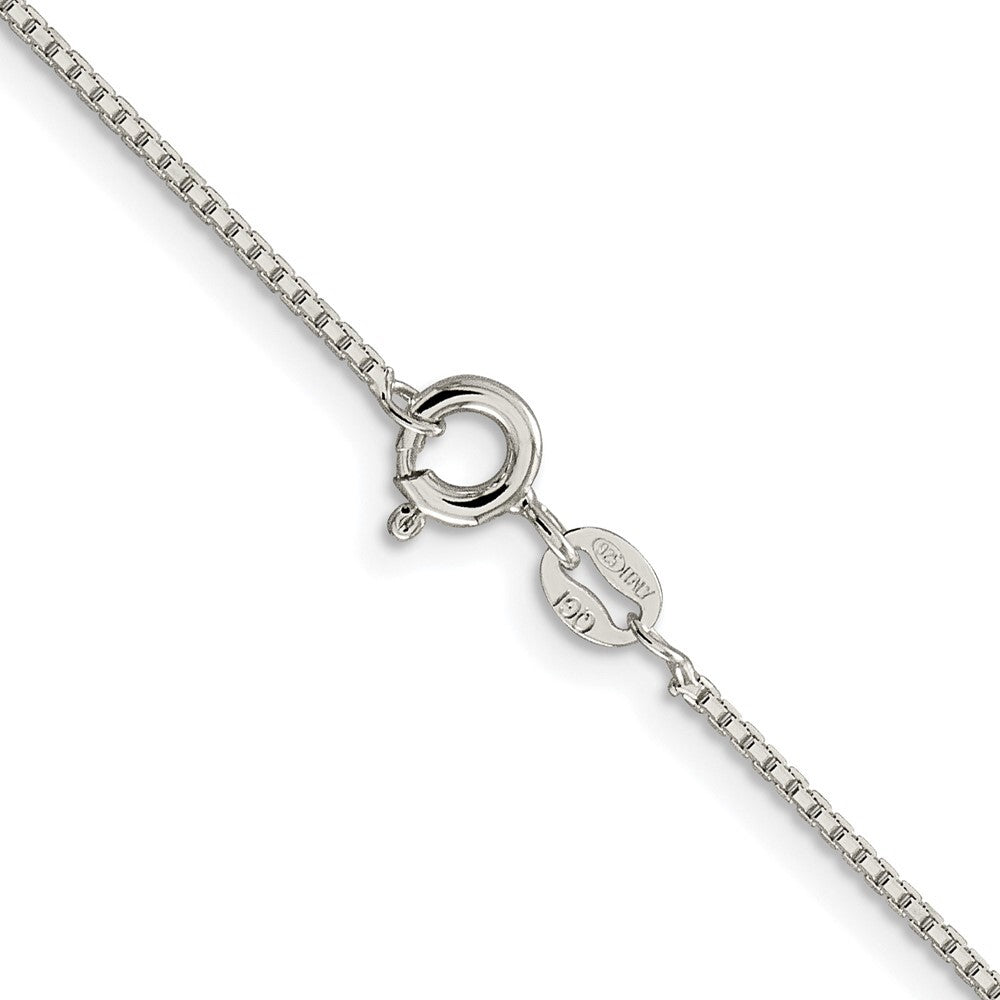 Sterling Silver Rhodium-plated 1.15mm 8 Sided Diamond-cut Box Chain