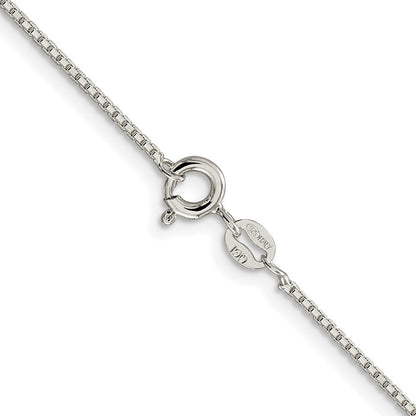 Sterling Silver Rhodium-plated 1.15mm 8 Sided Diamond-cut Box Chain
