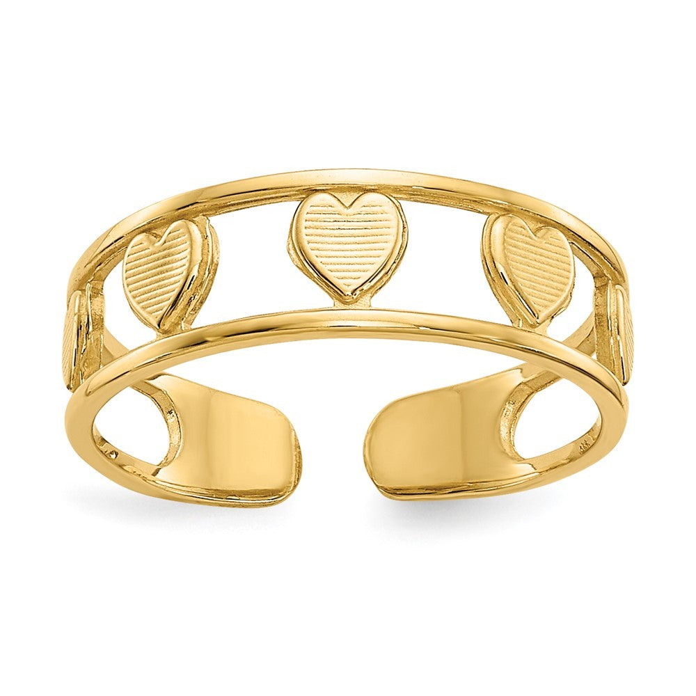 14k Yellow Gold Heart Toe Ring