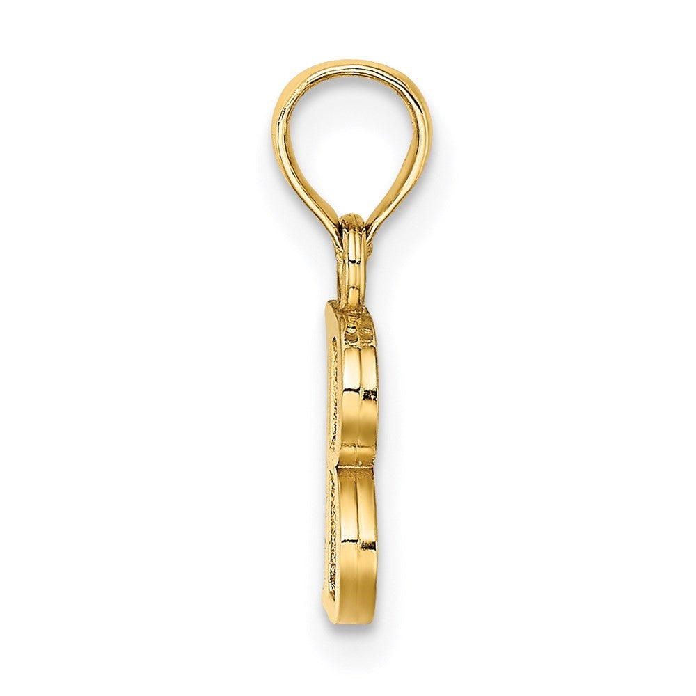14k Yellow Gold Polished Block Letter B Initial Pendant