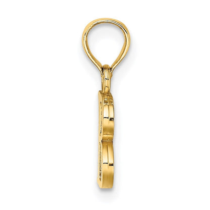 14k Yellow Gold Polished Block Letter B Initial Pendant