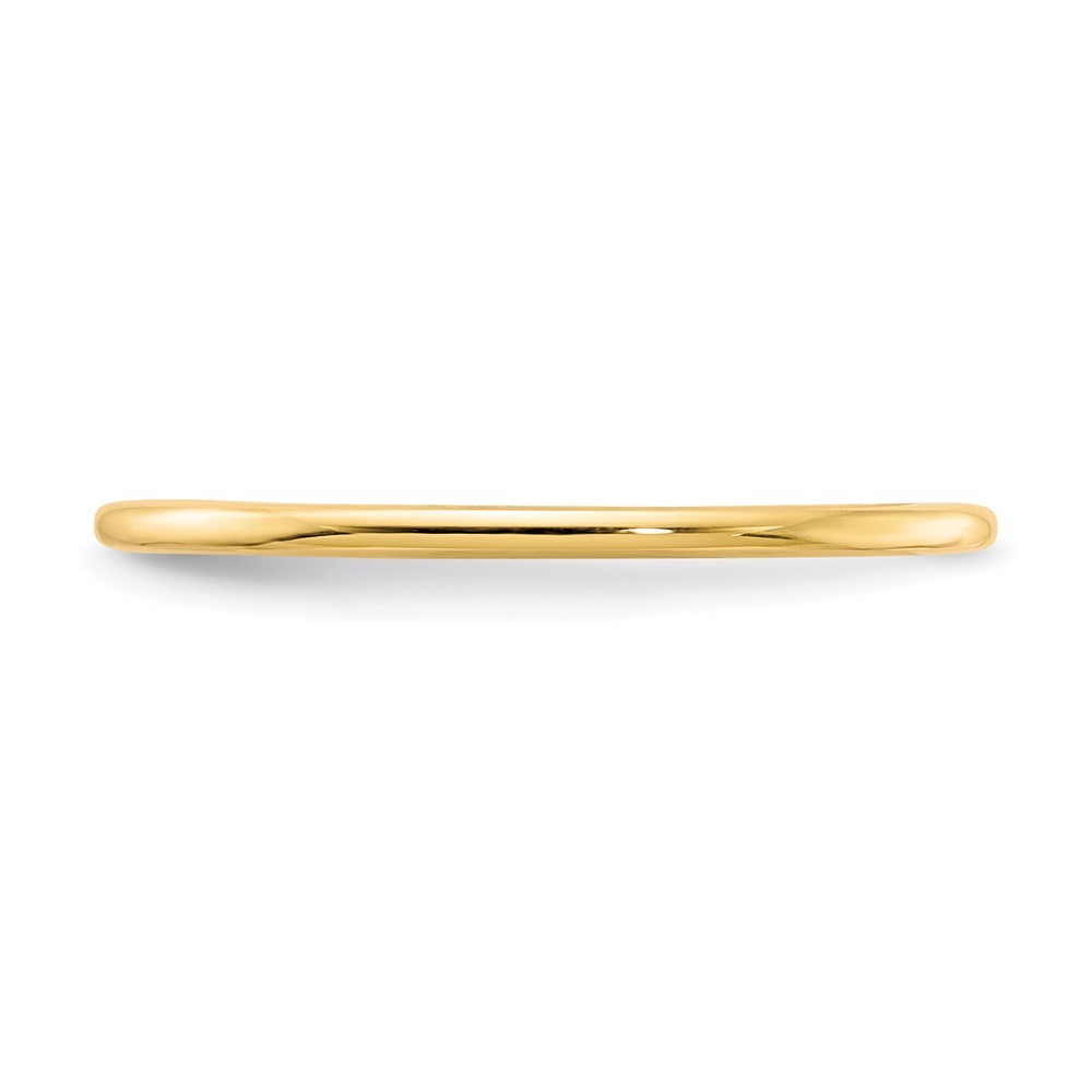 14k Yellow Gold  1.2mm Half Round Polished Stackable Band Ring Size 9.5