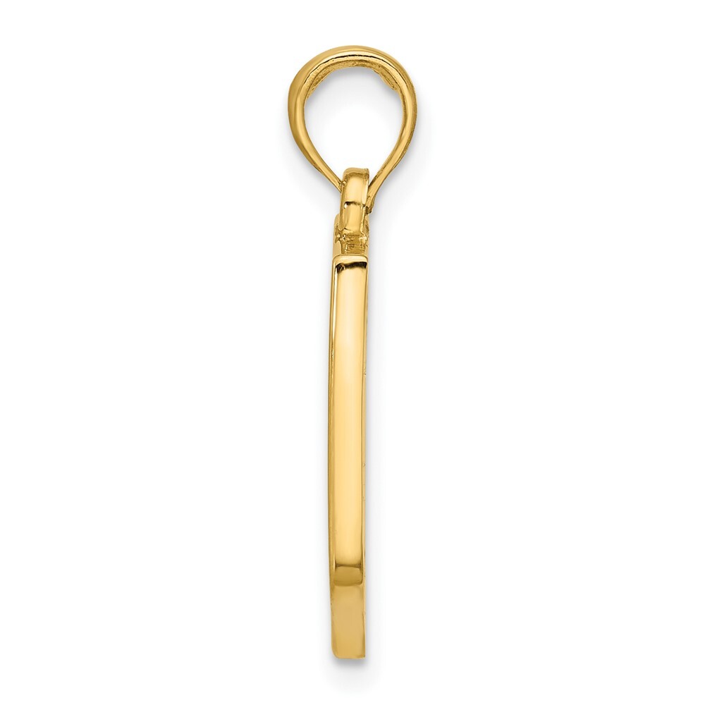 14k Yellow Gold Polished Shield with Cross Pendant for Women
